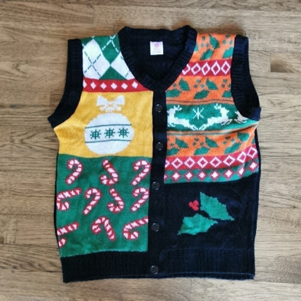 𝅺UGLY Christmas Sweater Vest Small